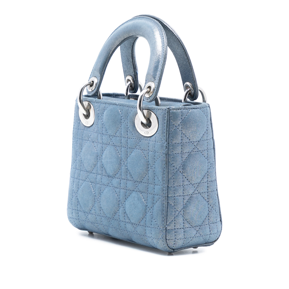 Pre-Loved Dior Mini Iridescent Lambskin Cannage Lady Dior - Picture 2 of 8